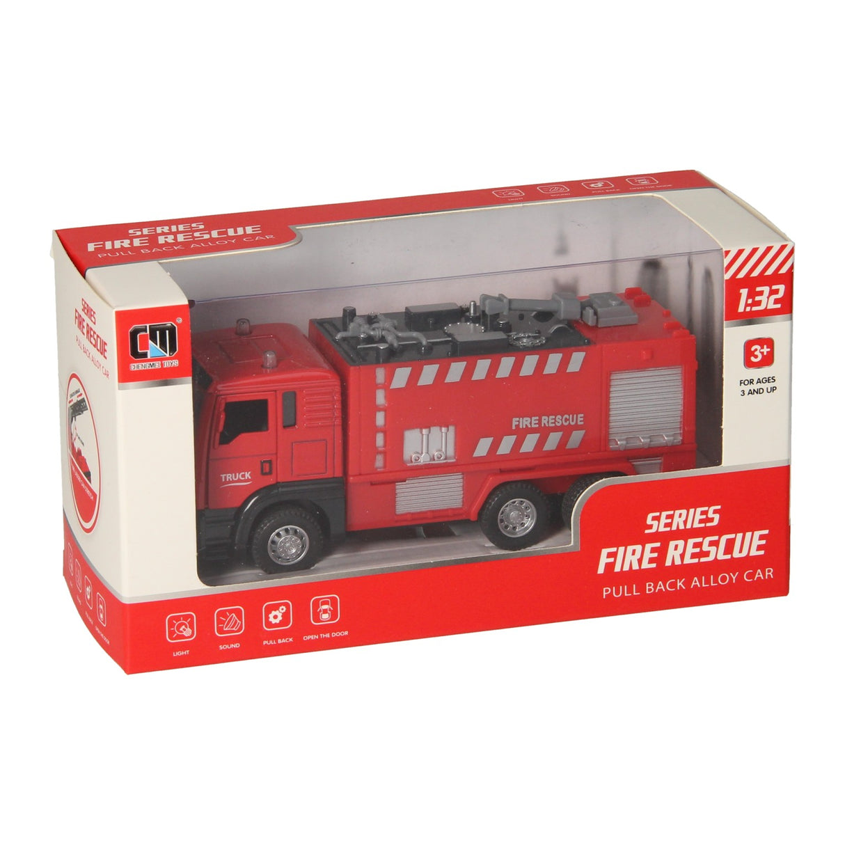 Lumière rouge et son du camion de pompiers à retrait