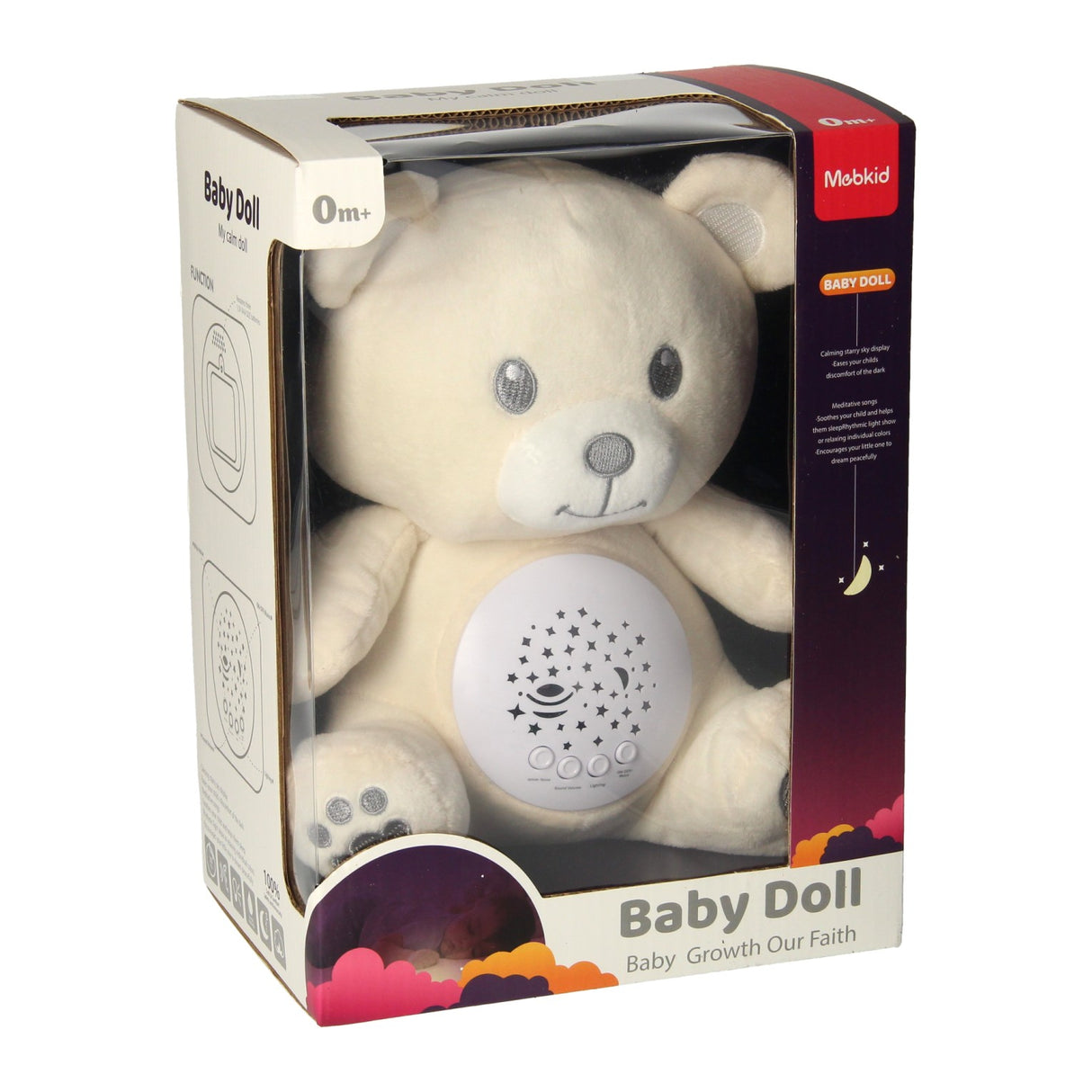 Lampe de nuit et ours mobile musical, 23cm