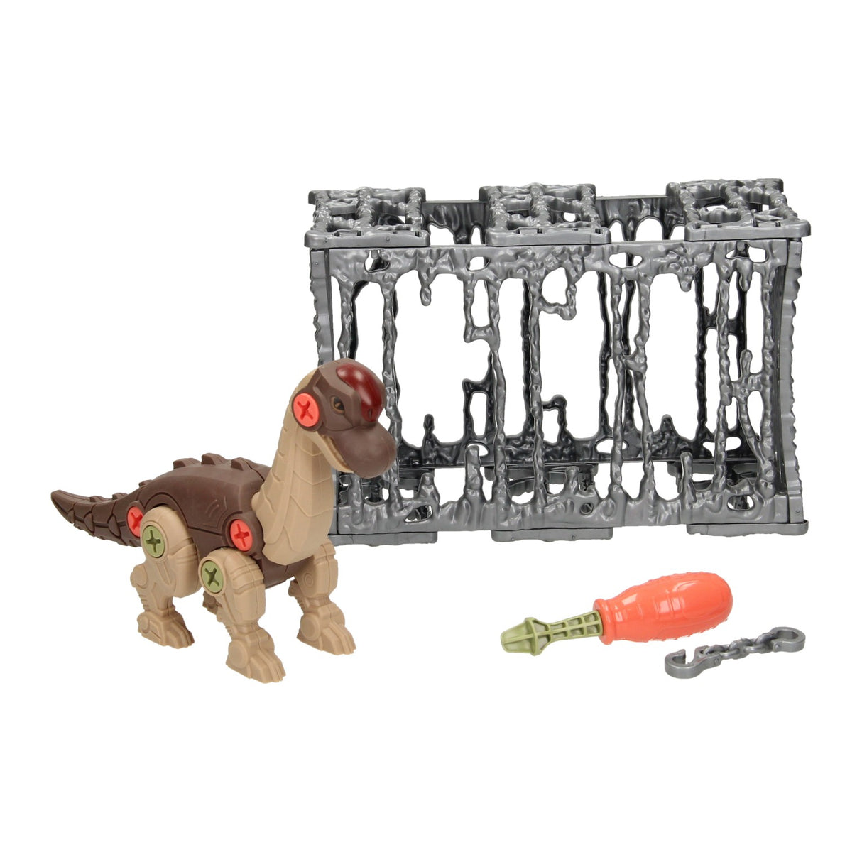 Visser le dinosaure dans la cage