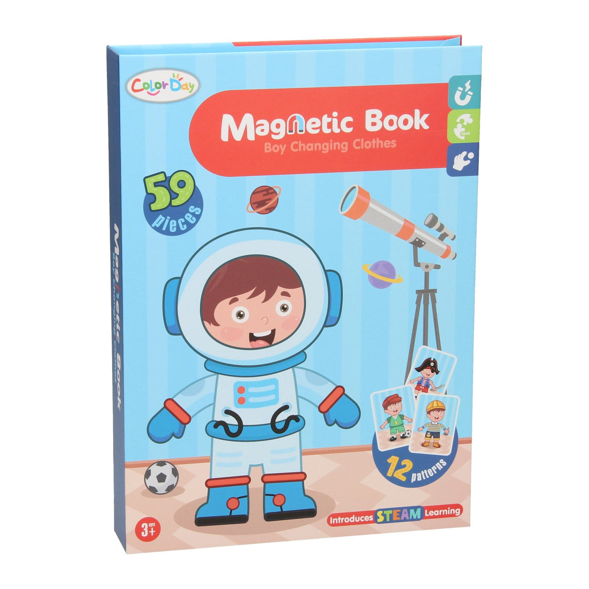Jouets Lobbes, par exemple livre magnétique - tenues pour garçons, 59 pcs.