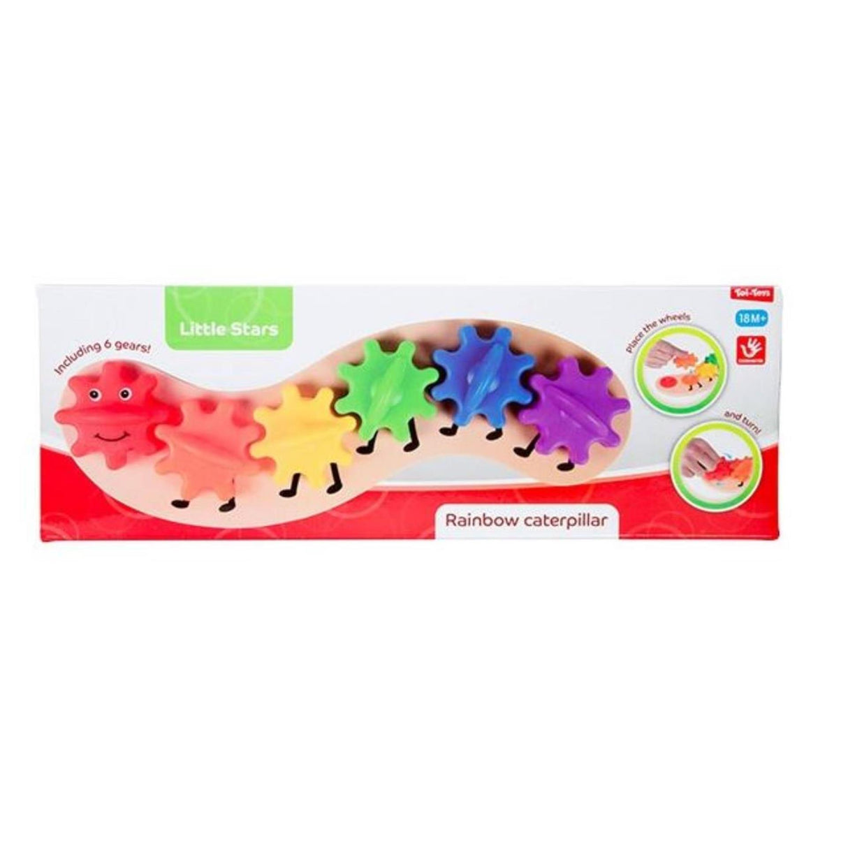 Toi-toys petites étoiles chenille à engrenages arc-en-ciel