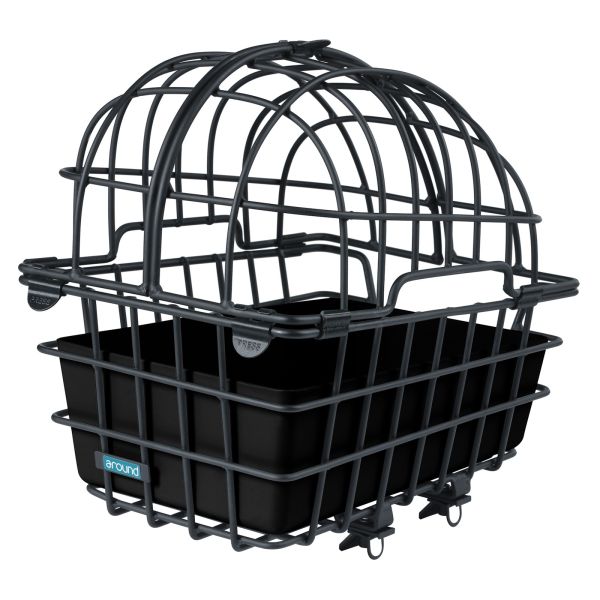 Autour du panier à vélo pour animaux Luna XL incl. système fix - noir mat