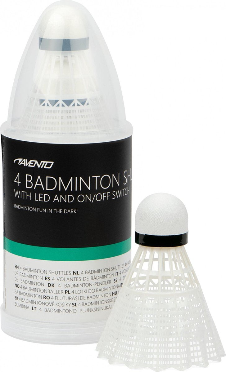 Avento 4 badminton shuttles - led - wit