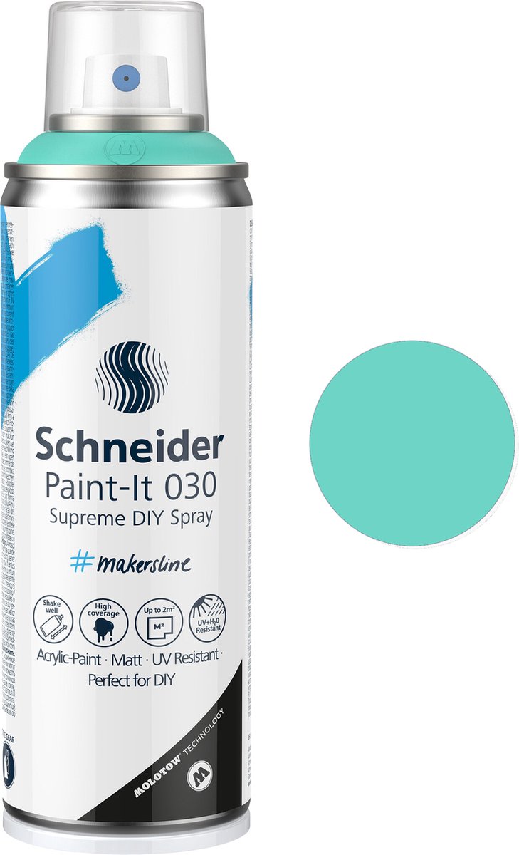 Schneider s-ml03050034 suprême bricolage peinture en aérosol-it 030 turquoise 200ml