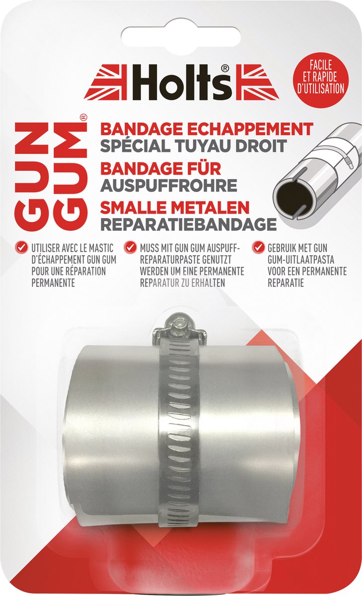 Holts gun gum flexiwrap bandage en acier tuyau d'échappement 210 x 50 mm