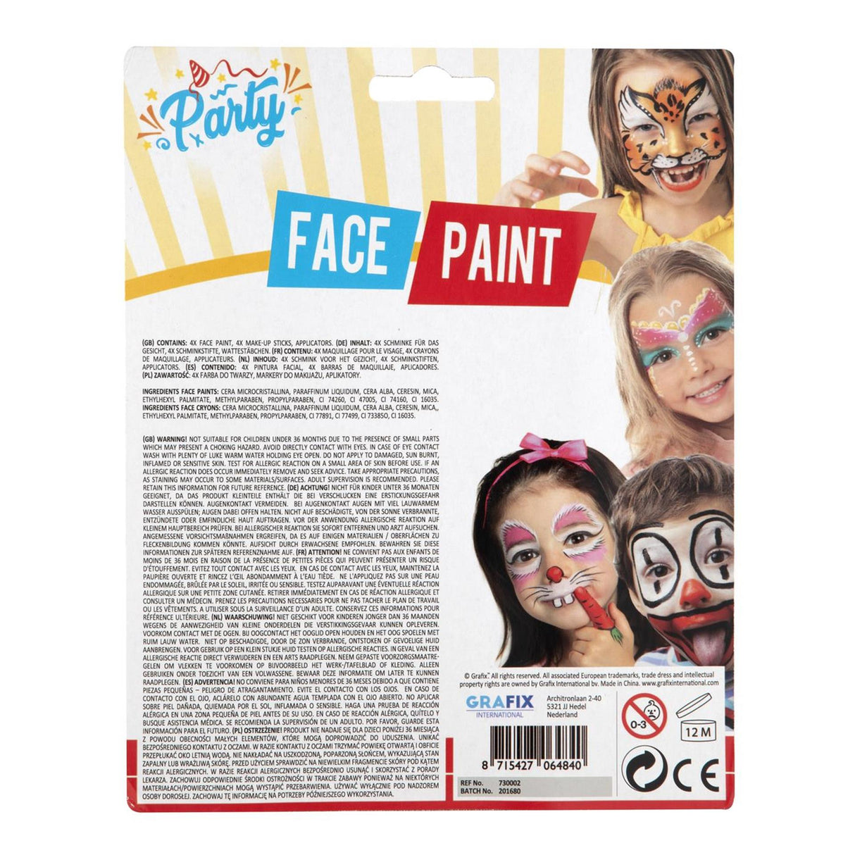 Peinture pour le visage d'un groupe d'artisanat créatif