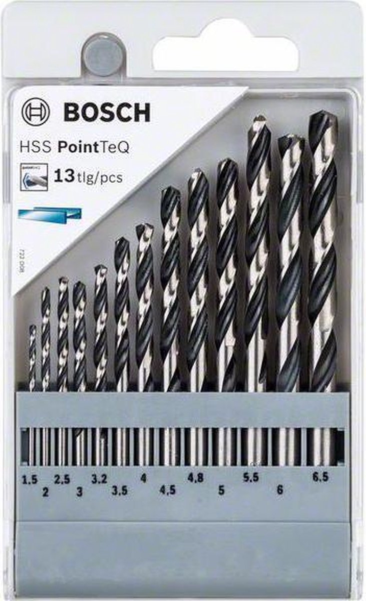 Bosch 2608577349 Jeu de 13 forets hélicoïdaux HSS Pointteq