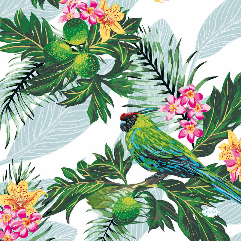 Serviette en tissu Duni 33x33 cm jungle fruitée 3 couches
