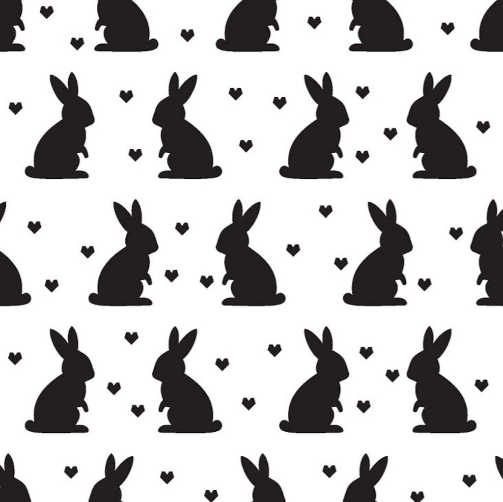 Serviette de Pâques Duni Lapin de Pâques noir et blanc 33x33cm