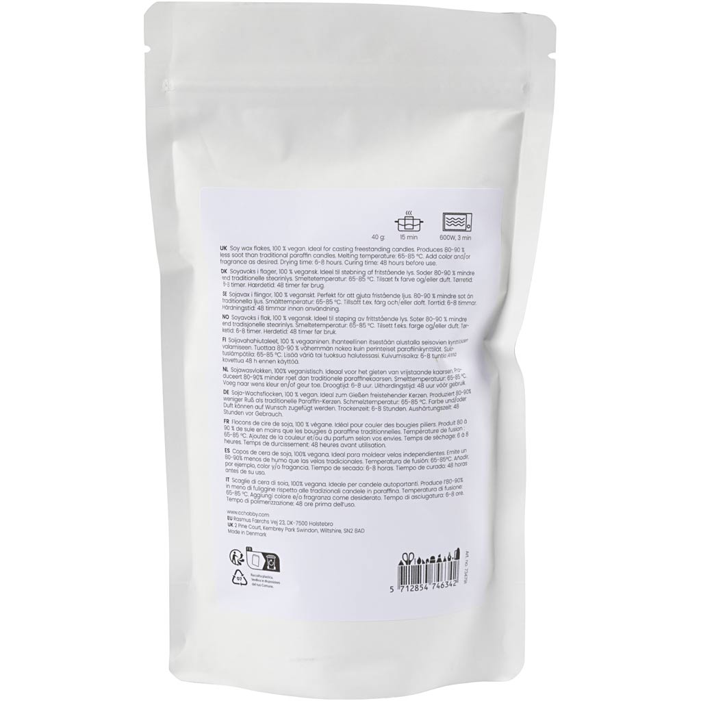 Cire de soja Creativ company, pour bougies autonomes, crème, 250 gr 1 boîte