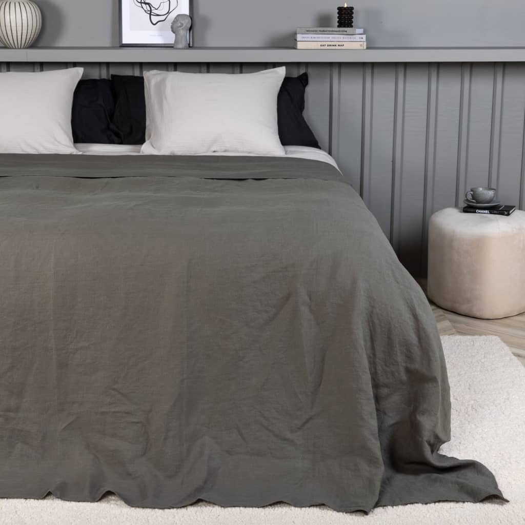 Venture maison Bedsprey Milo 260x260 cm Gray en polyester