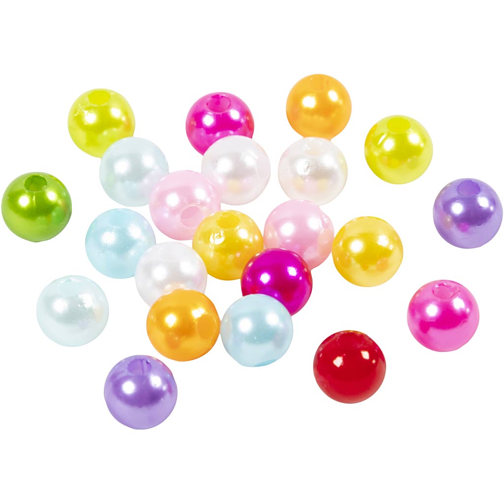 Perles de cire Creativ Company, d 8 mm, diamètre du trou 1 mm, env. 2000 pièces, couleurs nacre, 500 gr 1 sachet