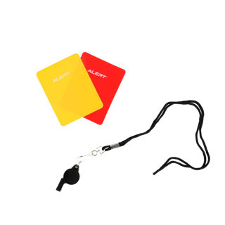 Sifflet d'arbitre d'alerte avec cartes | 6 pièces