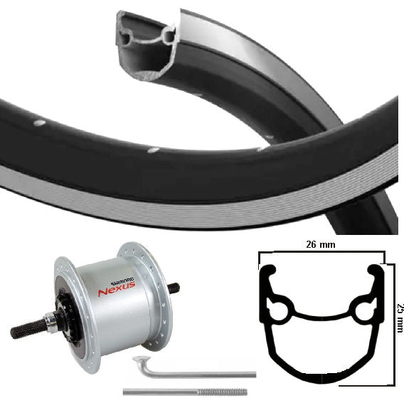 Kgs roue avant 28 pouces (622) stratos zw zil rouleau de frein moyeu dynamo fixe