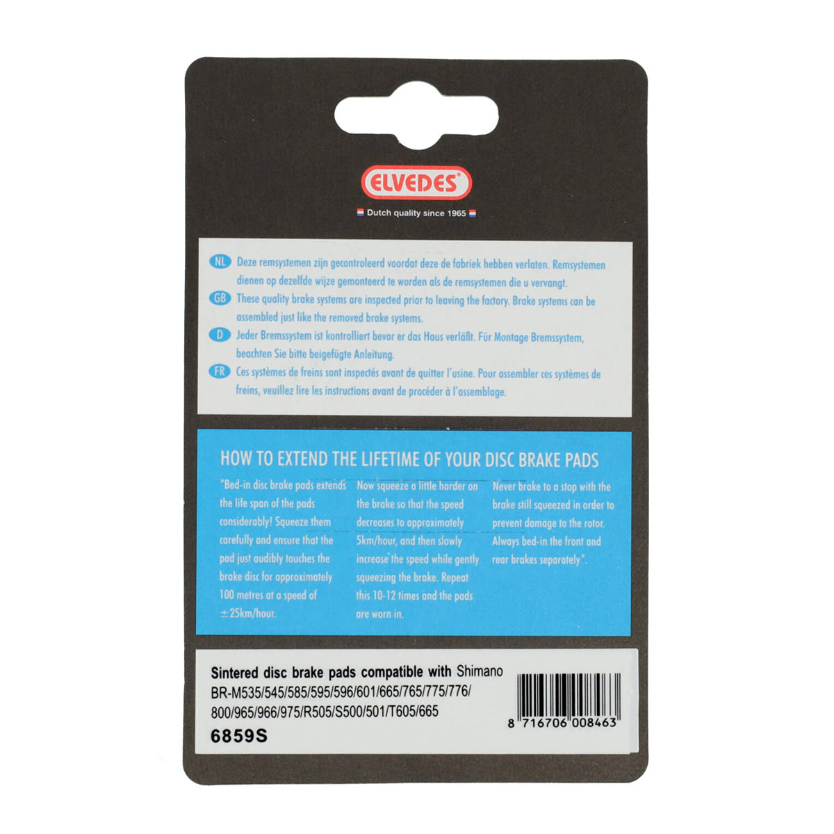 Ensemble de blocs de frein à disque Elvedes Shimano TRP Dash - fritté (1 paire)