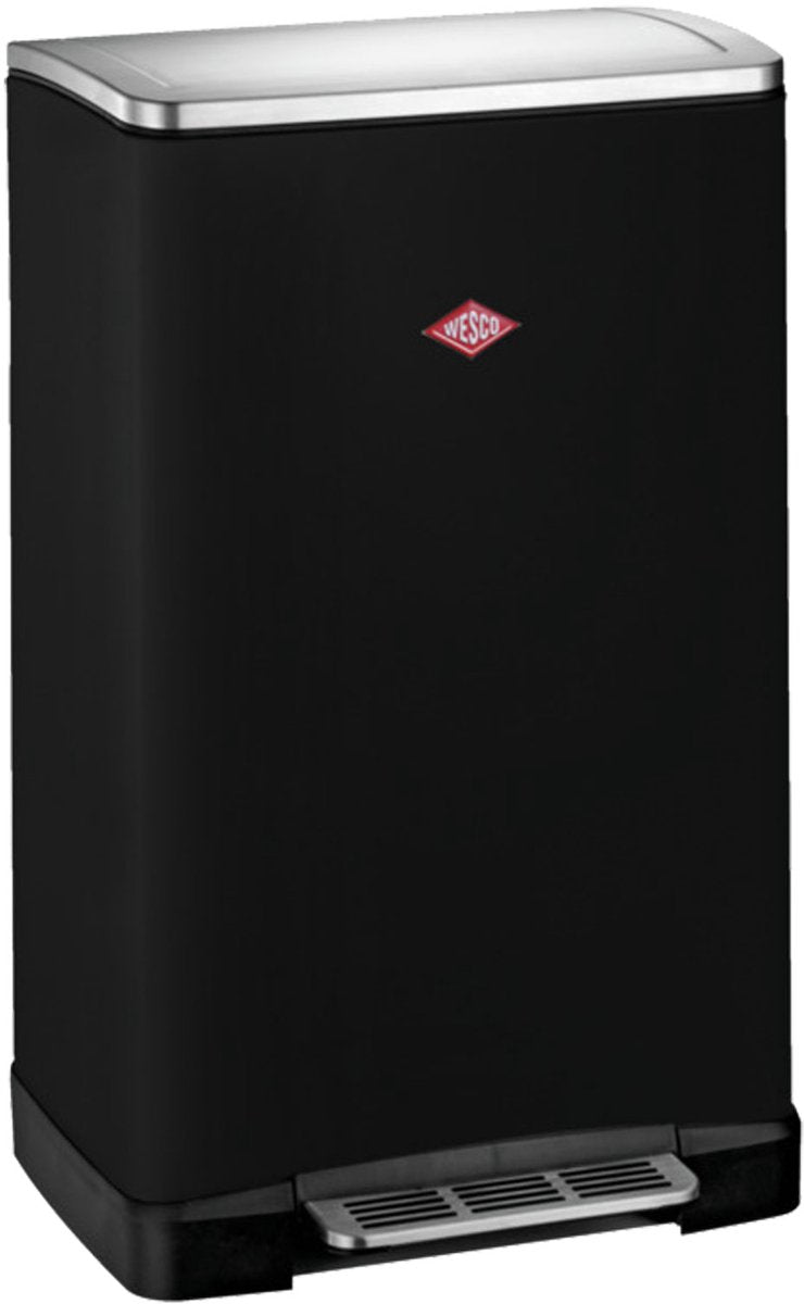 Séparateur de déchets Wesco big double boy | 36 litres | poubelle à pédale duo (2x18 litres) | métal - noir mat | poubelle
