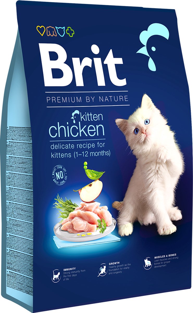Chaton Brit premium by nature - poulet - 8 kg
