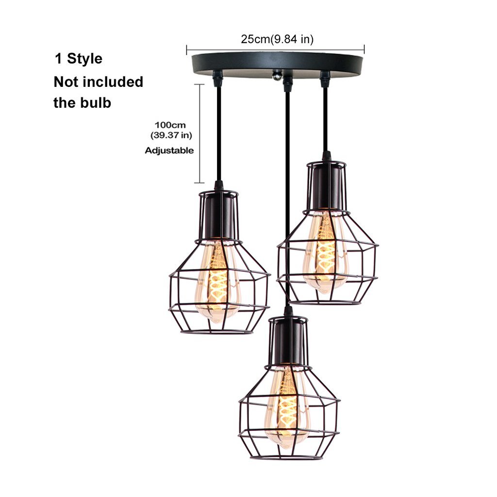 Homestyle pro mk021-b lampes suspendues industrielles métal noir