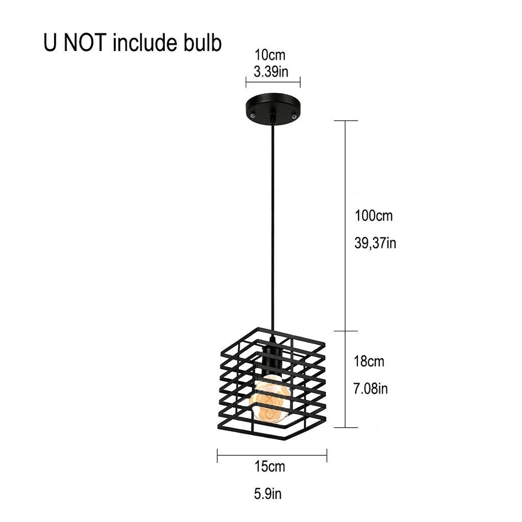 Homestyle pro mk015-b lampe suspendue industrielle 15x18 cm métal noir