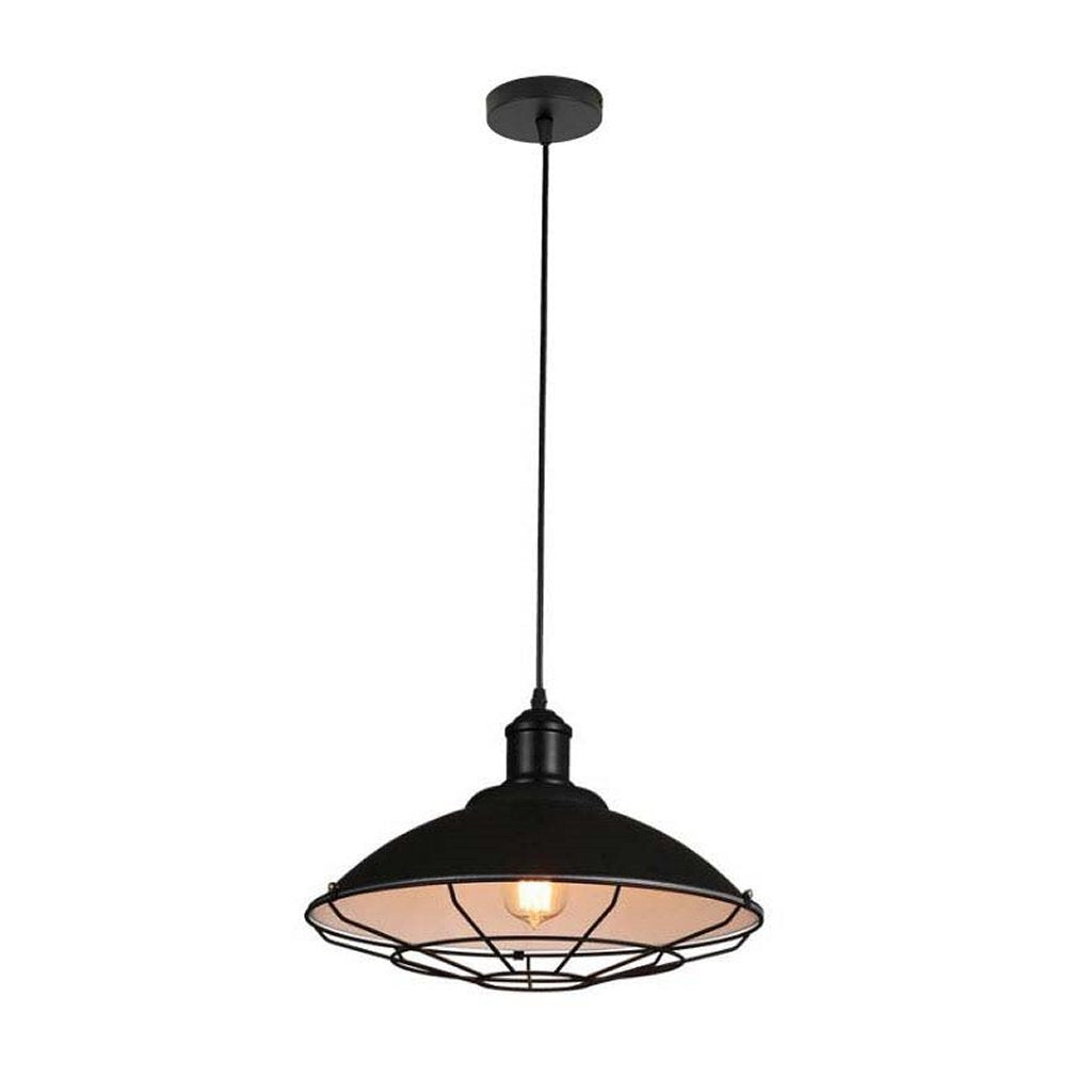 Homestyle pro mk106-bb lampe à suspension industrielle 40x25 cm métal noir et blanc