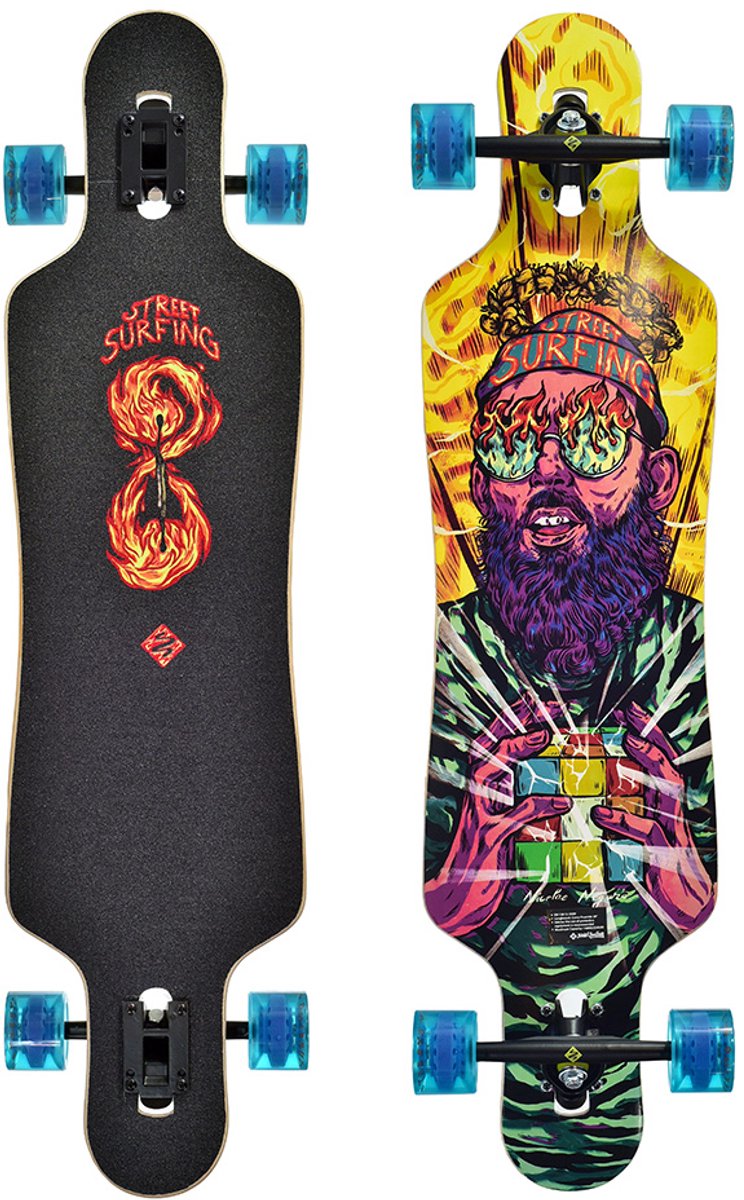 Streetsurfing street surf - longboard freeride - 39 pouces - courbe Holy Cube - 99 cm