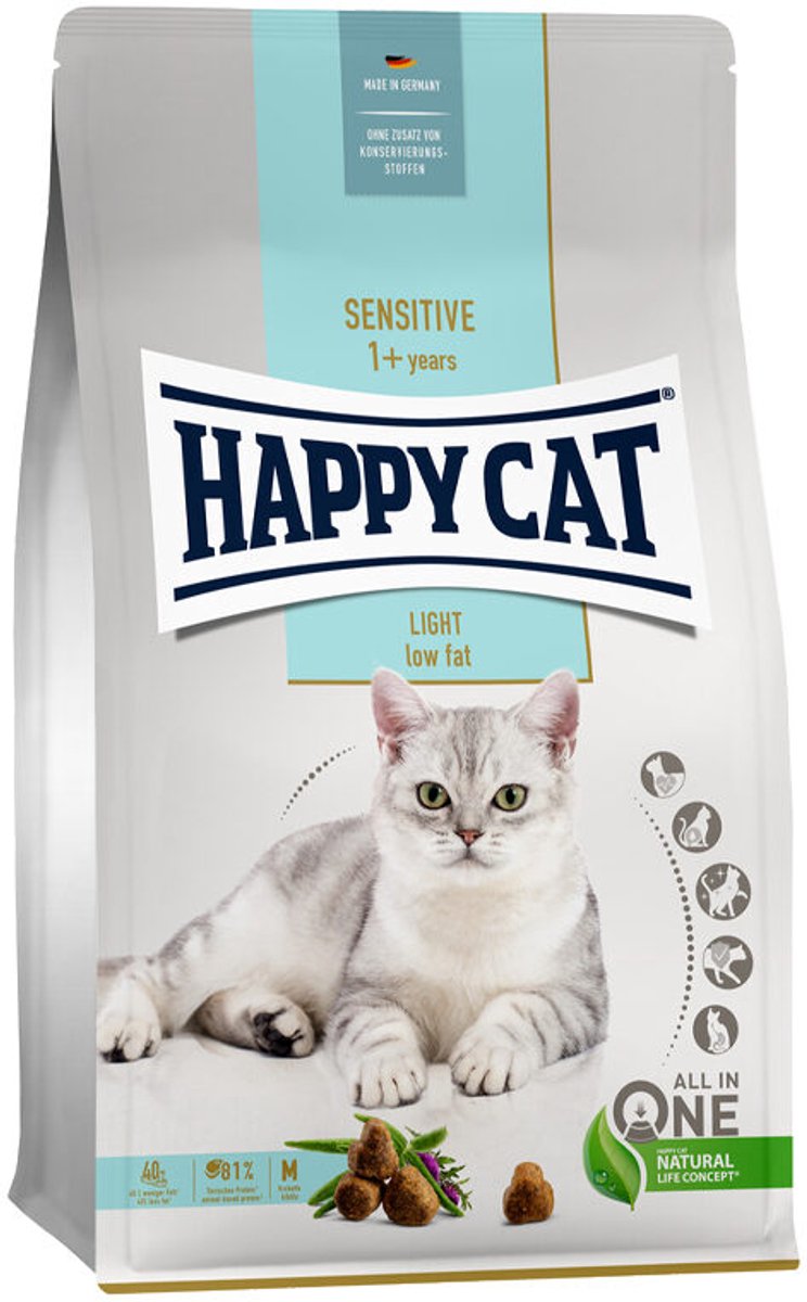 Nourriture légère pour chat Happy Cat Care - 10 kg