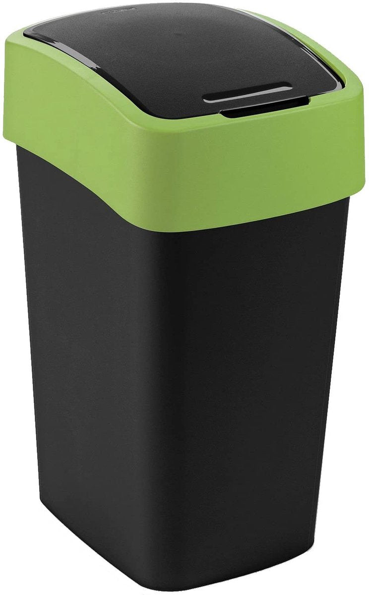 Série Curver flip bin - poubelle - 45l - noir vert - double ouverture