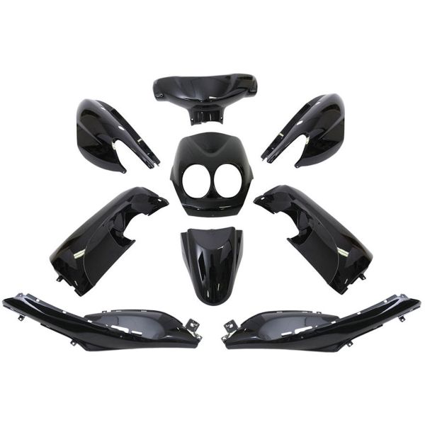 Jeu de plaques de bordure 9 pièces pour Yamaha Neos - année 2008 - 2011 - modèle 2 et 4 temps - noir métallisé