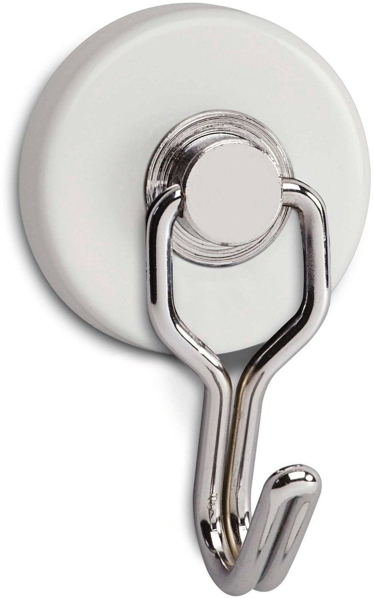 Maul aimant rond 2 pièces 5 kg acier métal ferrite avec crochets 6 x 3,7 x 2,8 cm blanc