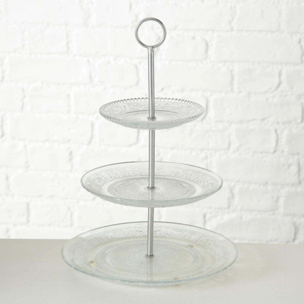 Boltze home etagere relief h35cm verre