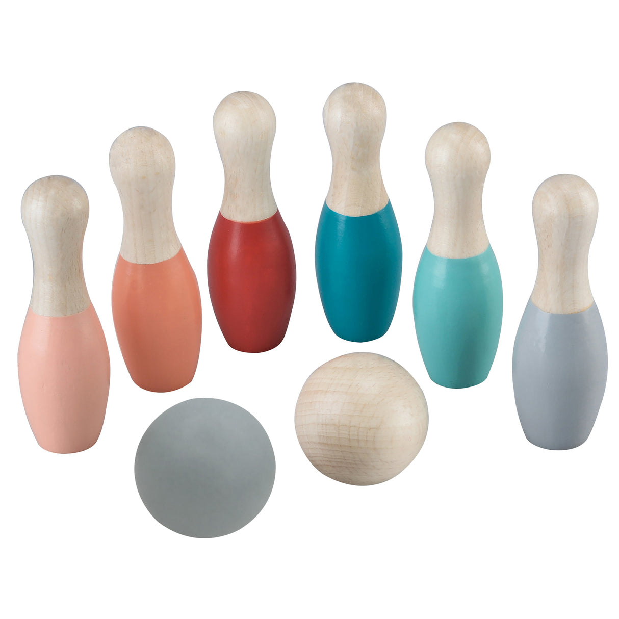 Jeu de quilles enfant en bois - pastel