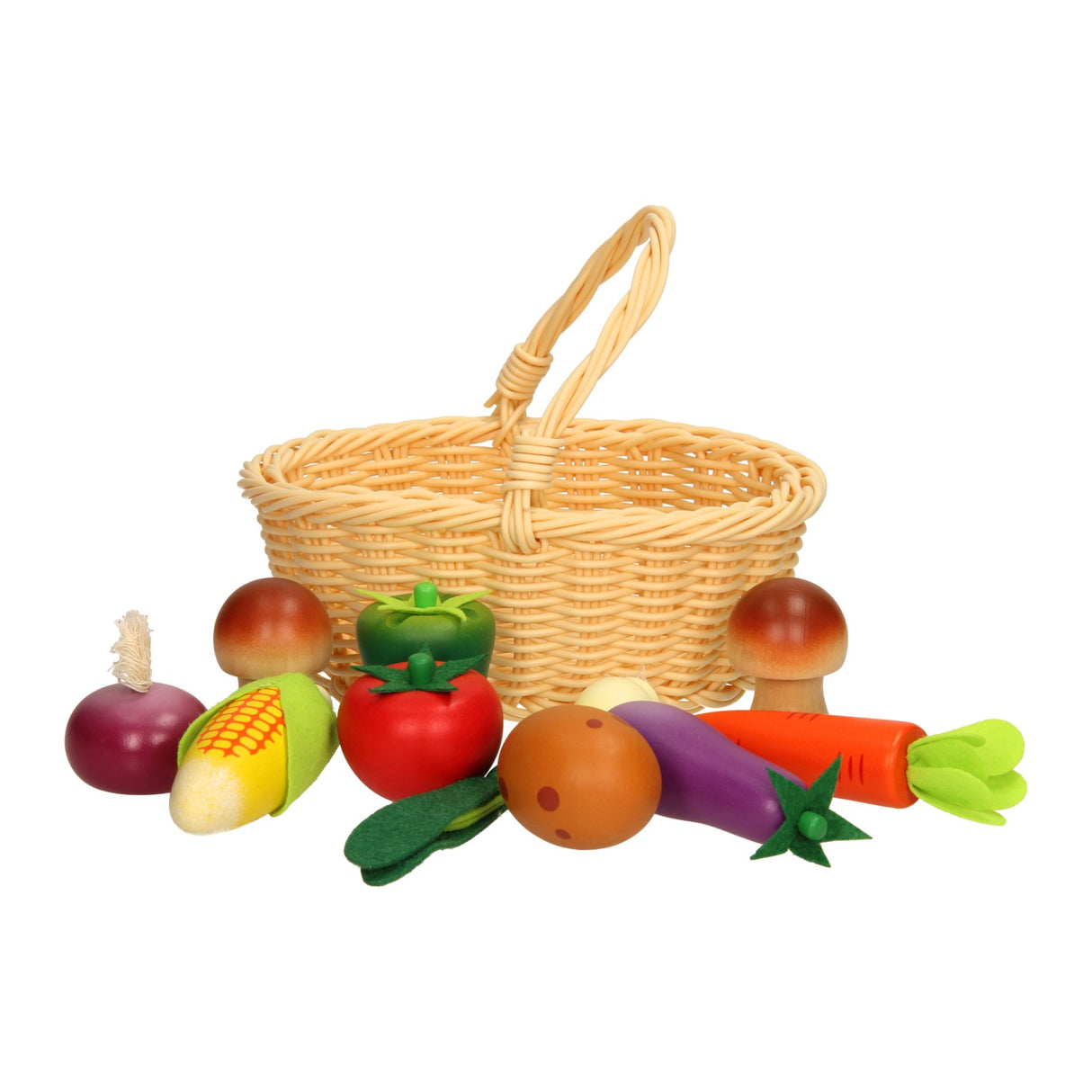Pic à légumes en bois dans un panier à bibelots, 11 pcs.
