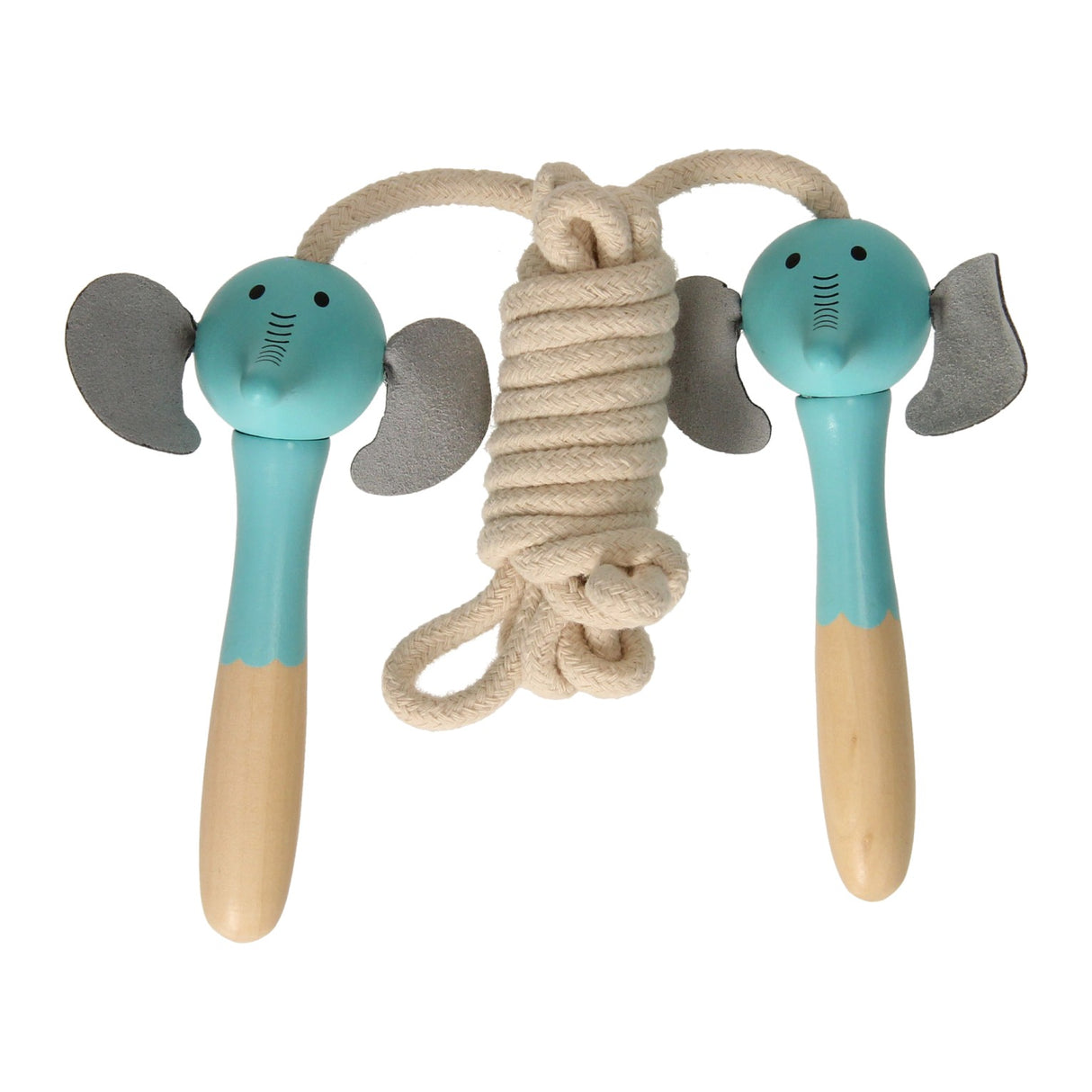 Animal de corde à sauter en bois - éléphant