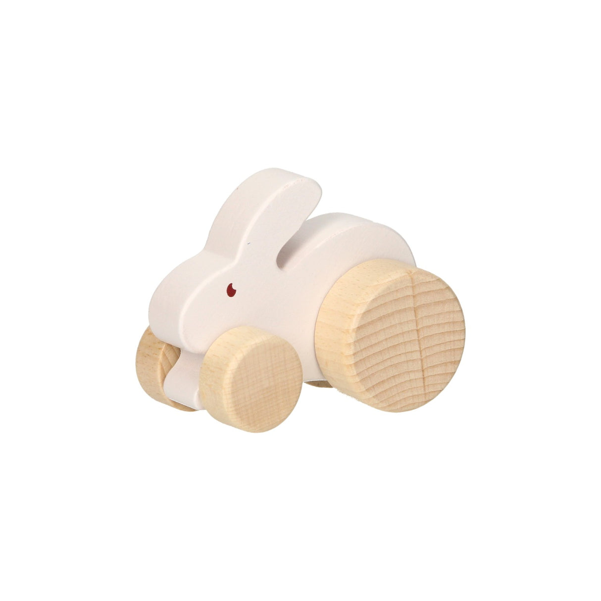 Figure de jeu en bois - lapin sur roues