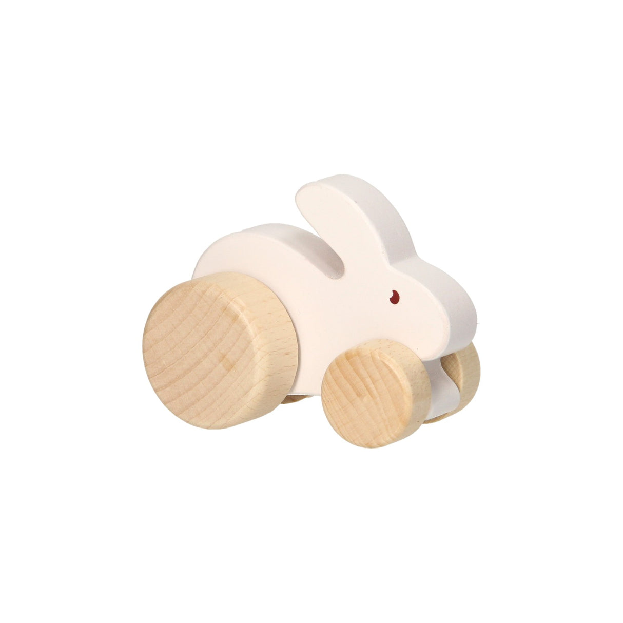 Figure de jeu en bois - lapin sur roues
