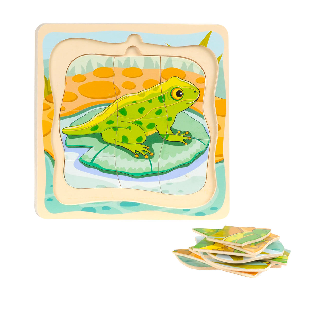 Grenouille de cycle de puzzle de couches Topbright