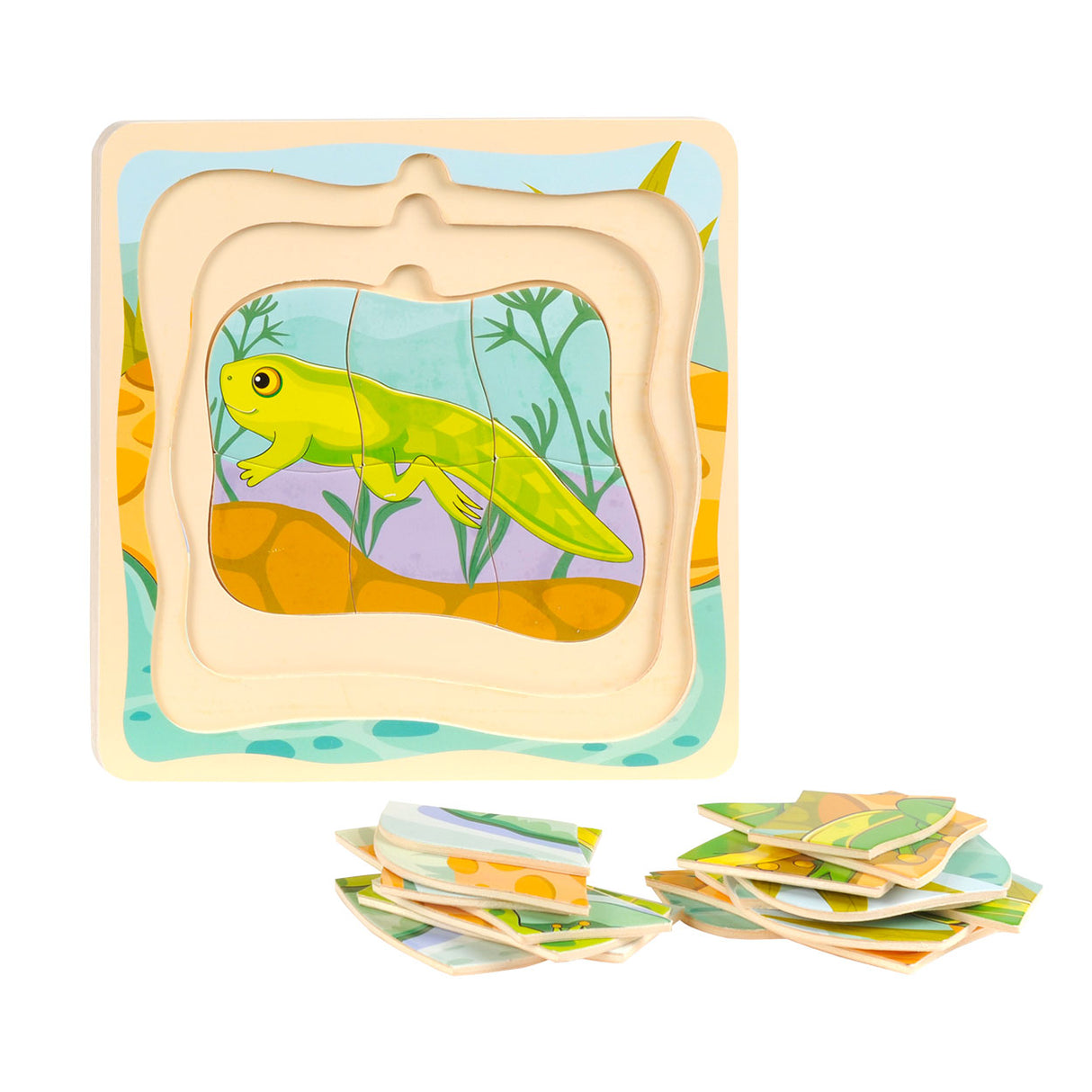 Grenouille de cycle de puzzle de couches Topbright