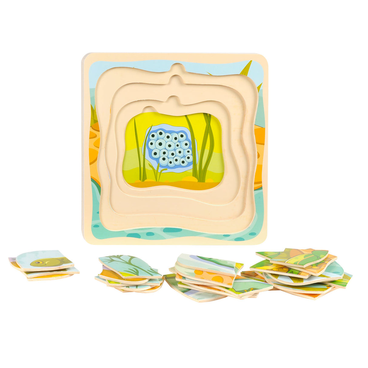Grenouille de cycle de puzzle de couches Topbright