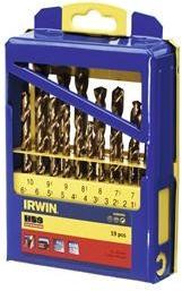 Irwin hss pro Titanium - jeu de forets - 19 pièces - revêtement titane