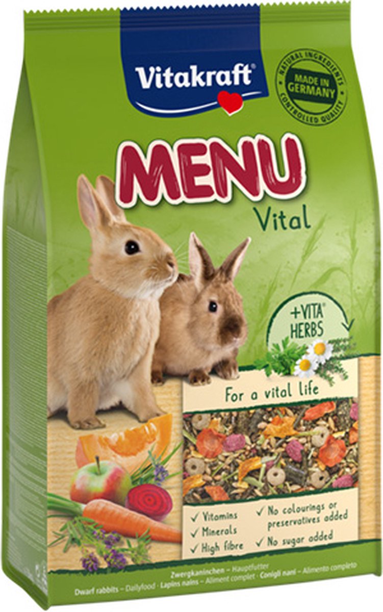 Vitakraft - menu vital - nourriture pour lapins - aliment complet pour lapins - 3 kg