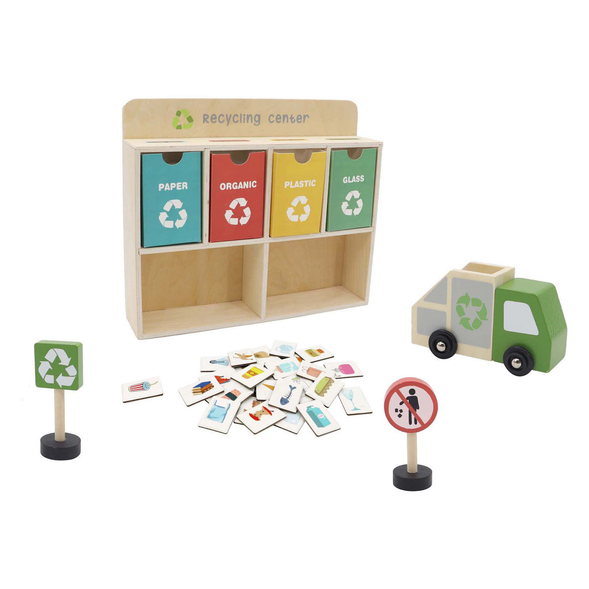 Coffret de jeu déchetterie en bois