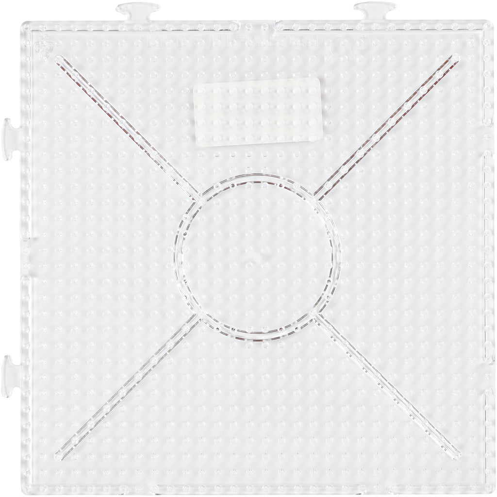 Assiette de base Nabbi, grand carré, dim. 15x15 cm, moyenne, transparente, 1 pièce