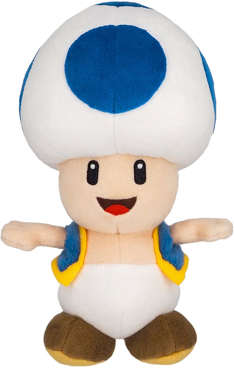 Nintendo Together+ Nintendo Together + Super Mario Bros – peluche sous licence officielle Blue Toad – peluche 20 cm