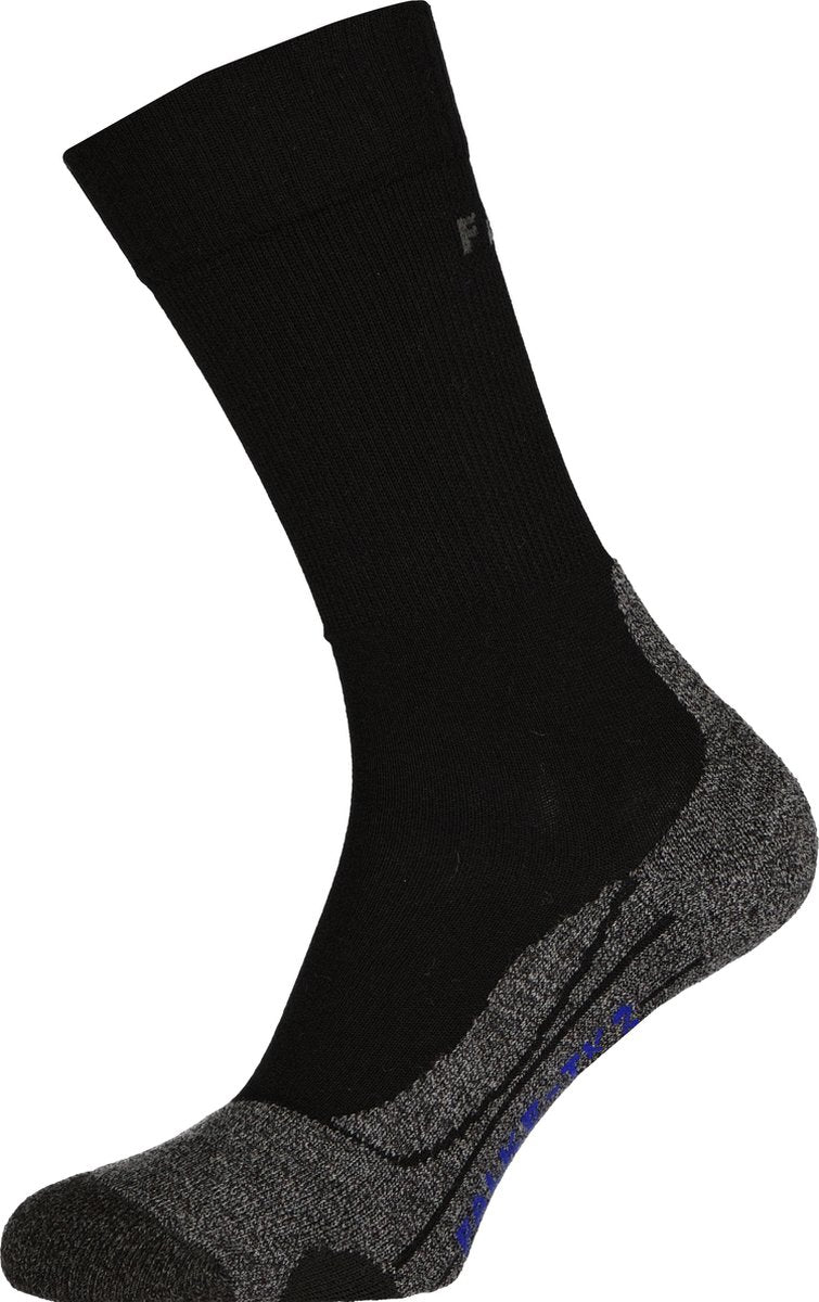 Falke tk2 cool anti-ampoules épais matériau fonctionnel lyocell chaussettes de marche hommes noir - taille 39-41