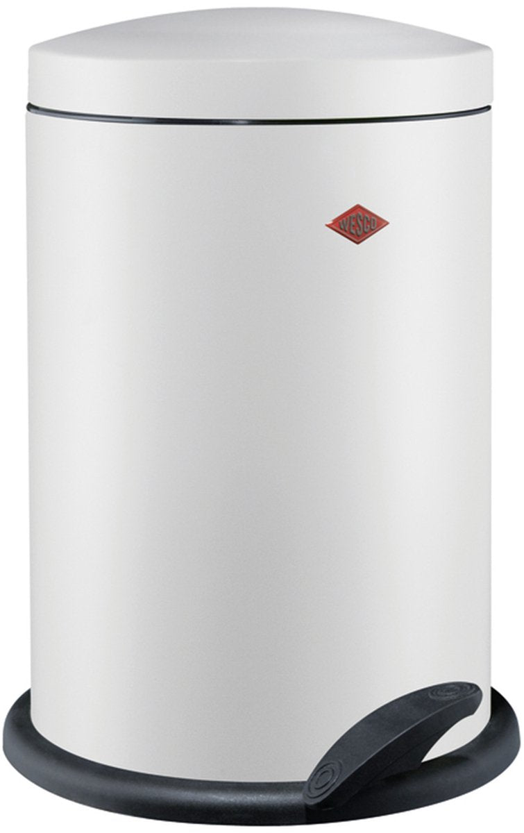 Poubelle Wesco 116 (alpha) | poubelle à pédale | 13 litres | métal - blanc mat | poubelle - fabriquée en Allemagne