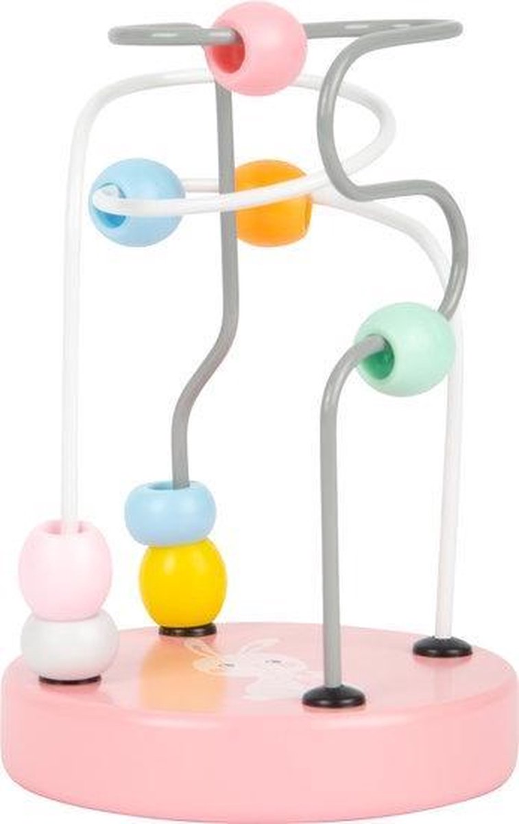 Spirale de perles lapin pastel small foot - jouet en bois à partir de 1 an