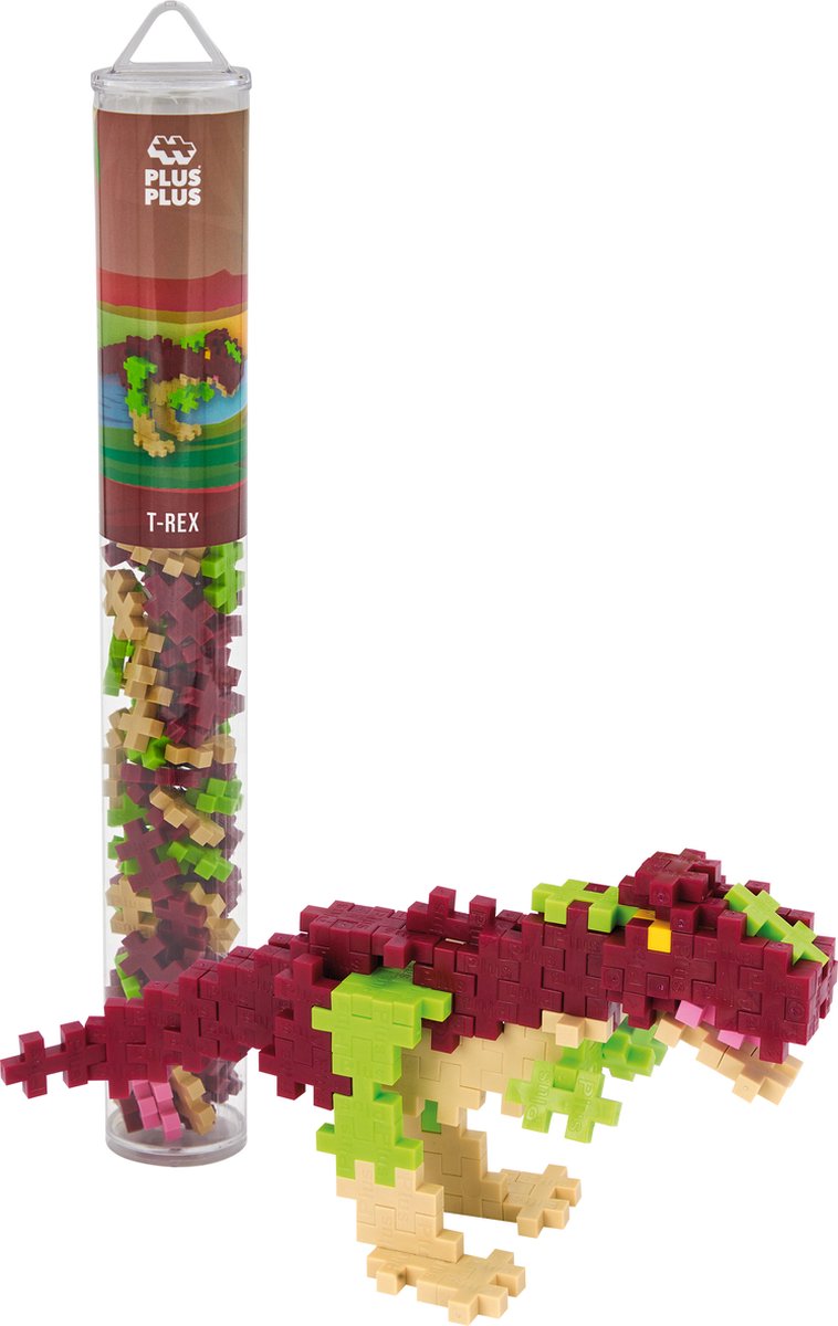 Ensemble de construction Plus-Plus Tube T-Rex Dinosaure 100 pièces - 4200 - jouets de construction - jouets de construction - ensemble avec blocs de construction - à partir de 5 ans
