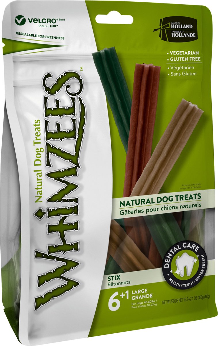 Whimzees stix l - snacks à mâcher - chien - 17,8 cm - 6 pcs