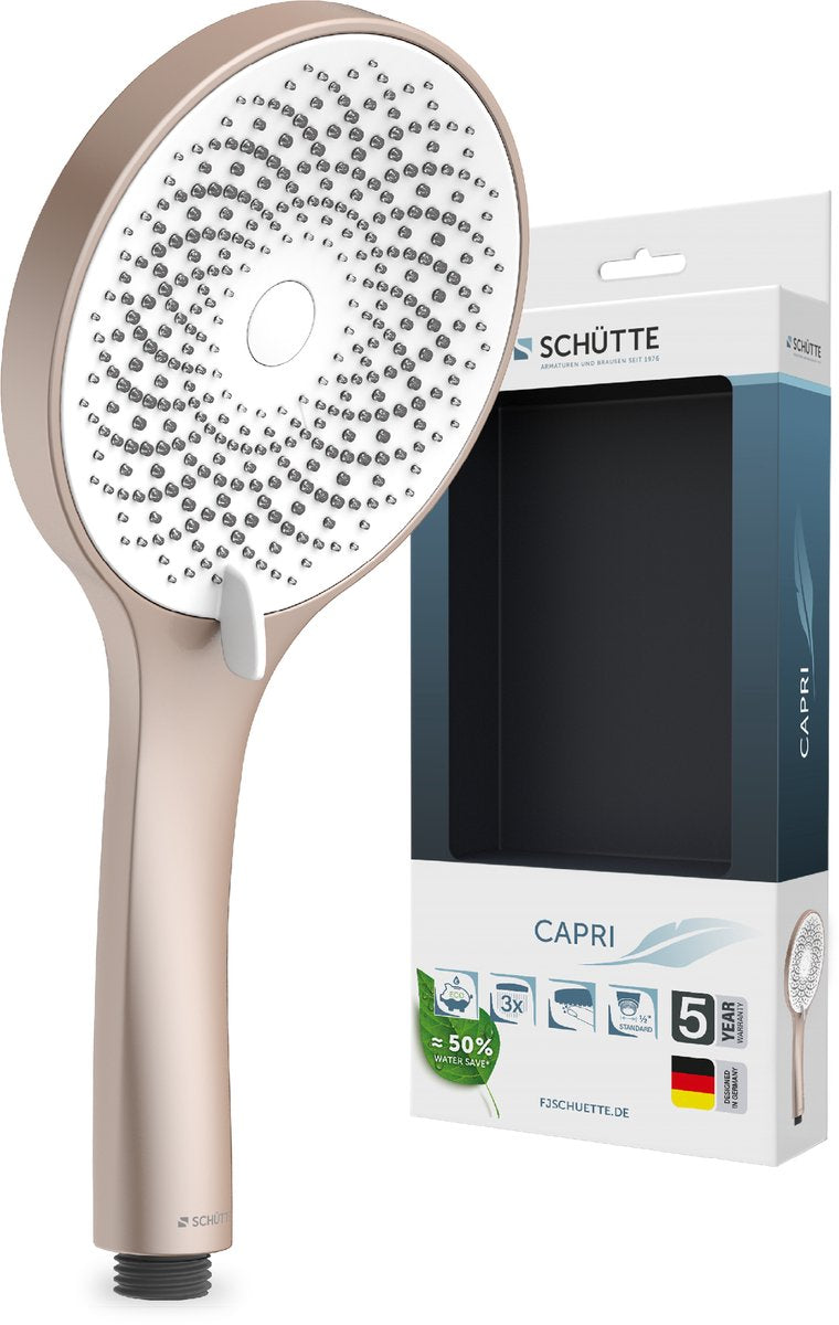 Douchette à main Schütte Capri - pomme de douche ronde - rose blanc mat