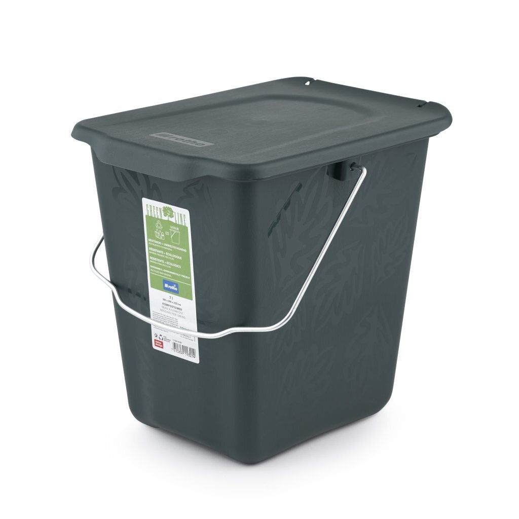 Poubelle Rotho verte 7l vert foncé